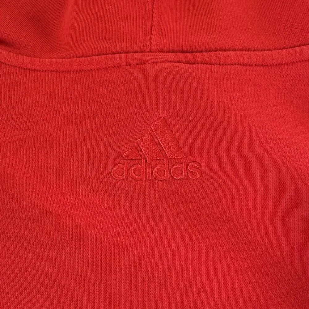 Adidas Essentials Fleece Logo Hoodie Men’s Size XXL Vibrant Red with White Logo